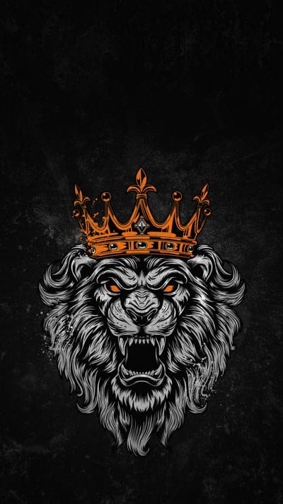 lion,grin,king,crown,art