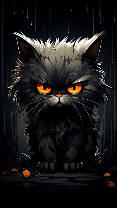 kitten,black,art,rain