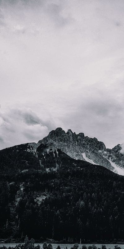 Mountains, black and white, landscape, nature, monochrome, rugged, majestic, forest, peaks, dramatic, clouds, wilderness, snow, outdoor, powerful, serene, grey, towering, beautiful, high-altitude