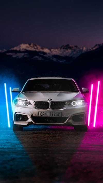 bmw m2, bmw, car, white, neon, mobile wallpaper, android wallpaper, iPhone wallpaper, phone wallpaper