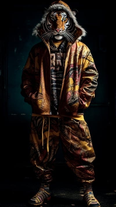 tiger,costume,sneakers,art,style
