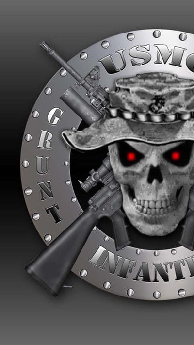Skull Usmc Grunt,grunt,infantry,jarhead,marine corps,marines, usmc