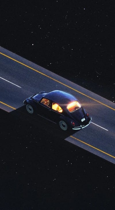 car,retro,stars,space,fiction,art