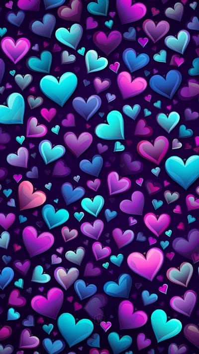 hearts,background,pattern,blue,purple