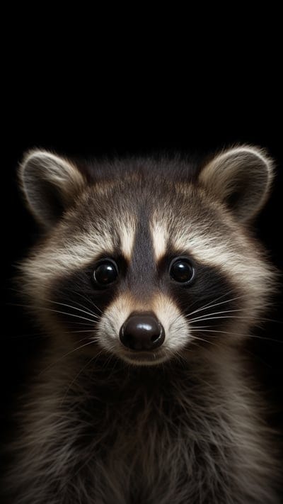 raccoon,animal,dark,background
