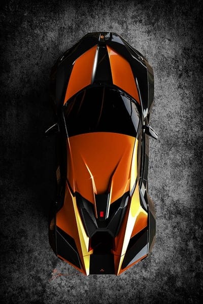 car, sportscar, orange, black, top view, mobile wallpaper, android wallpaper, iPhone wallpaper, phone wallpaper