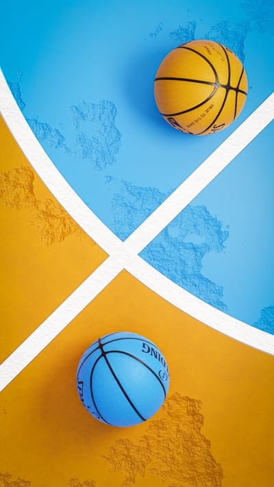 balls,basketball,markings,blue,yellow