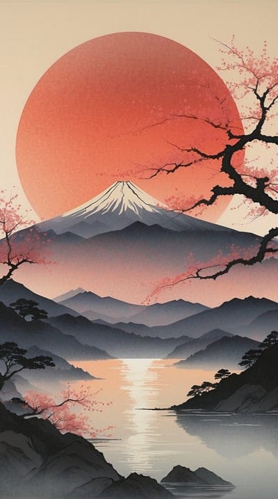 Cool,Red  Moon,Blossom,Tree