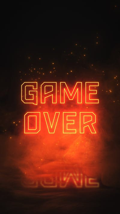 game over,phrase,words,neon,red