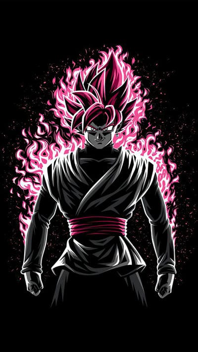magenta,pink,dragon ball z,anime, - Goku Black, Super Saiyan Rosé, SSR, Dragon Ball Super, DBS, anime, manga, dark art, pink aura, villain, Goku, evil Goku, fan art, wallpaper, mobile wallpaper, phone background, powerful, menacing