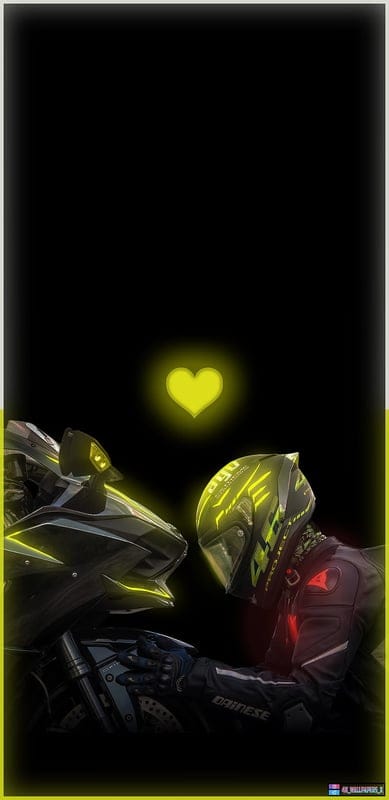 Yellowlove, attitude, bad, bike, bikers, car, heart, love, ninja, rider, mobile wallpaper, android wallpaper, iPhone wallpaper, phone wallpaper