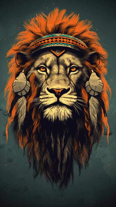 lion,indian,head,predator,art