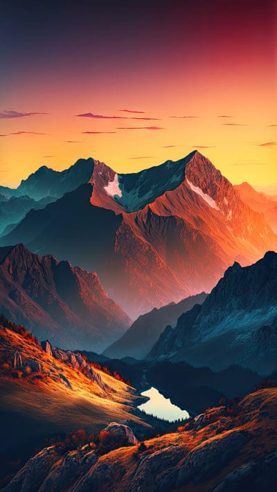 lake,mountains,rocks,nature,sunrise