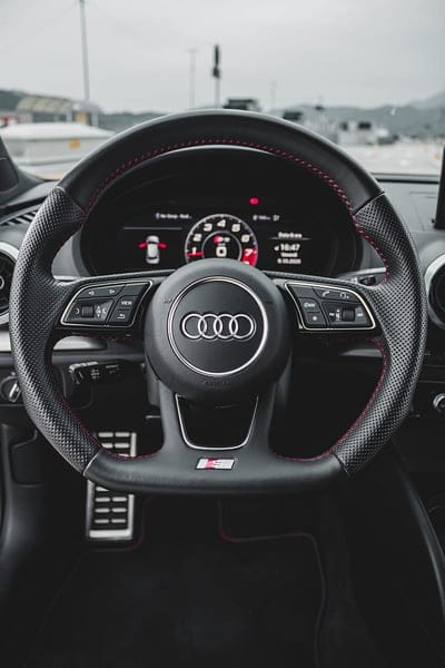 audi, steering wheel, dashboard, car, black, mobile wallpaper, android wallpaper, iPhone wallpaper, phone wallpaper