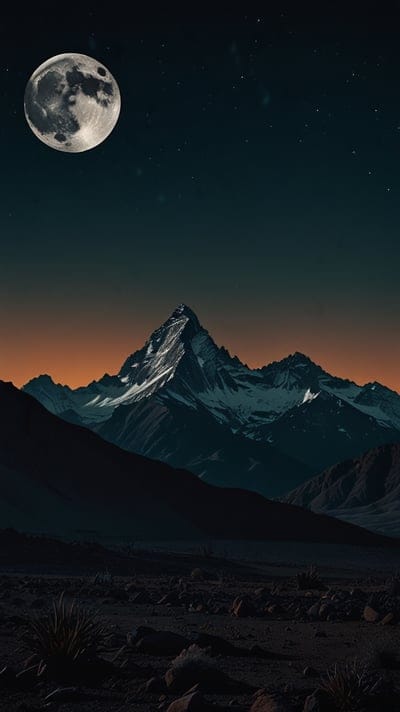Moon,Sunrise,Snowy,Mountain,Cool,Dark,Cold