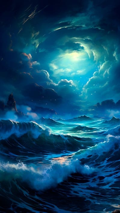 sea,waves,strom,sky,clouds,rocks,art