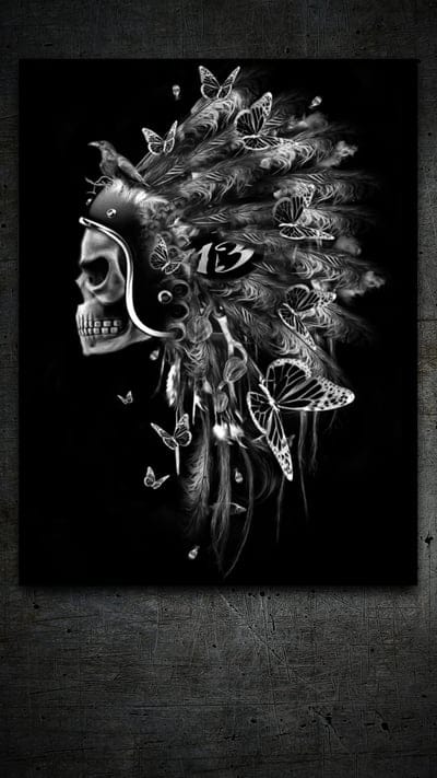 Number 13 ver 02, 13, dark, number, skull