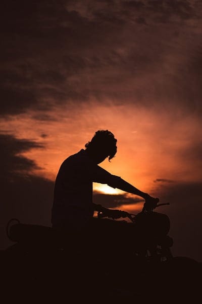 bike and shadow, bike, sunset, mobile wallpaper, android wallpaper, iPhone wallpaper, phone wallpaper
