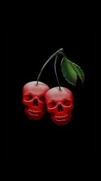Cherry Skulls,abstract,cherries,cute,food,fruit,fun,red,skeleton,skull, theme
