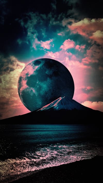 planet,mountains,sea,dark