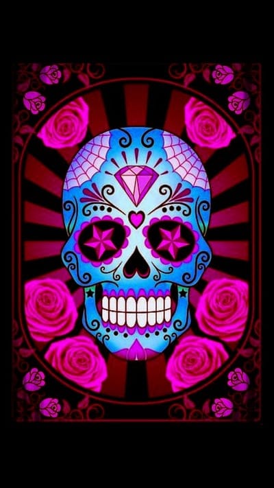 Blue Sugar Skull,day of the dead,desenho,flowers,roses,sugar skull