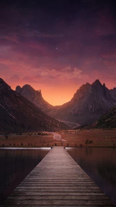 pier,lake,road,mountains,nature