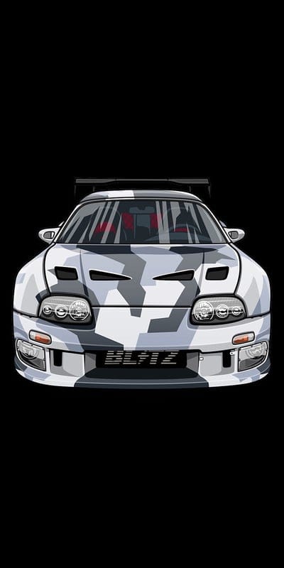Toyota Supra, amoled, black, car, dark, mobile wallpaper, android wallpaper, iPhone wallpaper, phone wallpaper