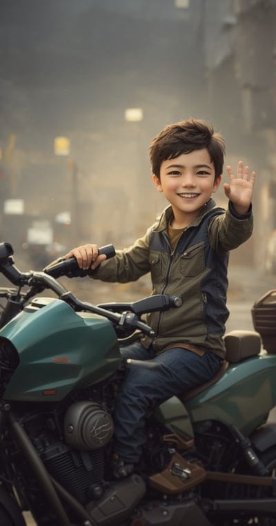 boy,art,motorcycle,gesture,palm