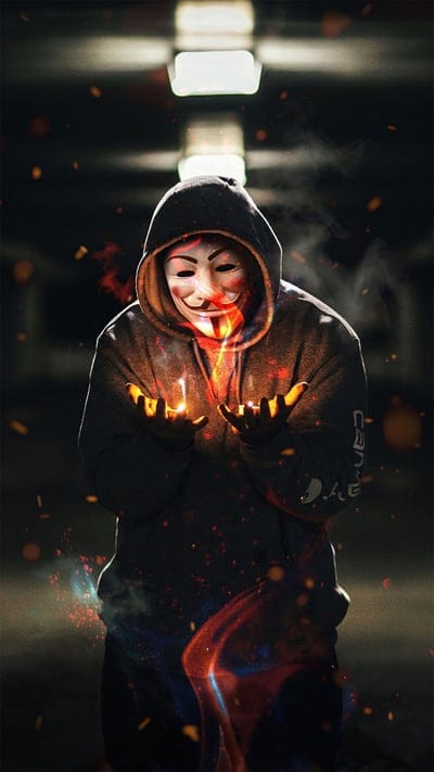 Guy Fawkes, Masked figure, Fire, Anonymous, Hooded, Enigmatic, Dark aesthetic, Sparks, Mystery, Smoke, Glowing, Dramatic lighting, Underground, Symbolism, rebellion, Abstract, Powerful, Visual art, Intense, Concealed
