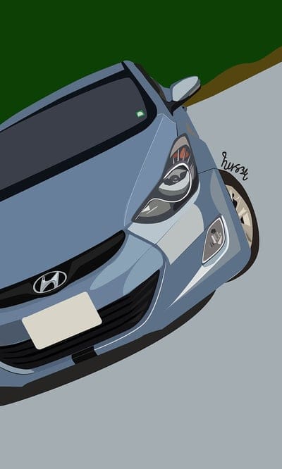 elantraa, car, elantra, flat, hyundai, illustratin, illustrator, mobile wallpaper, android wallpaper, iPhone wallpaper, phone wallpaper