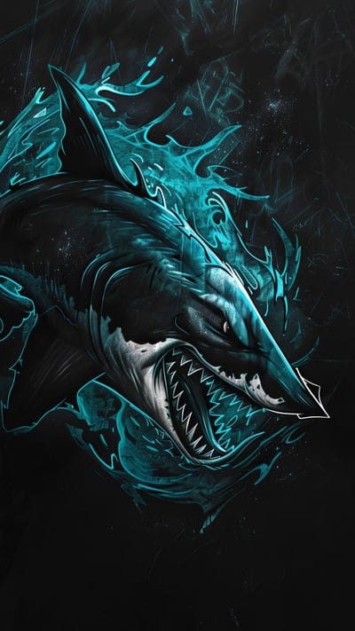 shark,fangs,predator,fish,art