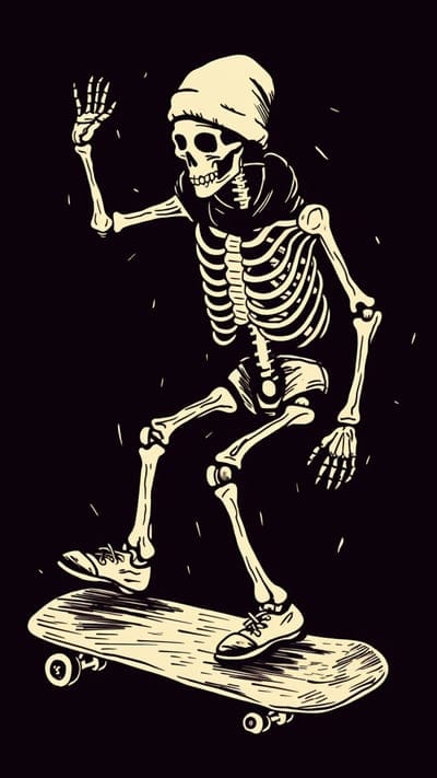skeleton,snowboard,hat,gesture,art