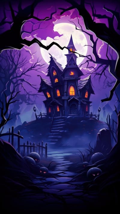 house,moon,forest,night,pumpkins,halloween,dark