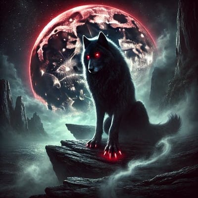 Cool,Scary,Red Moon,Blood,Moon,Wolf,Red,Scary,Mount,Mountain,Cliff,Mist,Smoke,Red Eyes