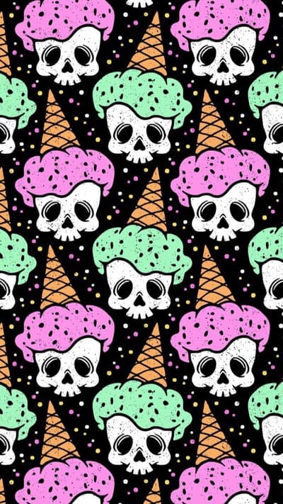 Ice Cream Skulls,desenho,eno,goth,ice cream,pastel,pattern, skull