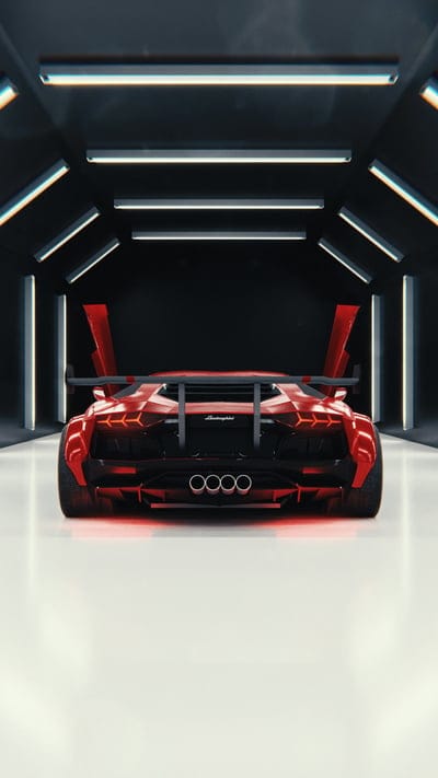lamborghini aventador,lamborghini,car,red,back view