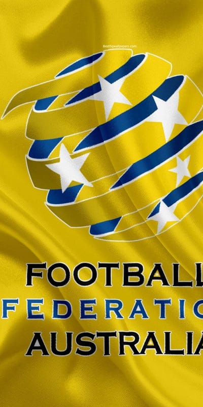 Australia national football team, logo, emblem, flag, football federation, World Championship, football, silk texture
