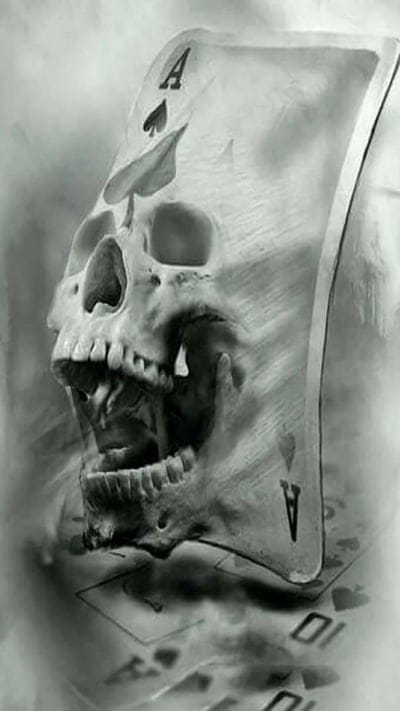 Skull card, ace