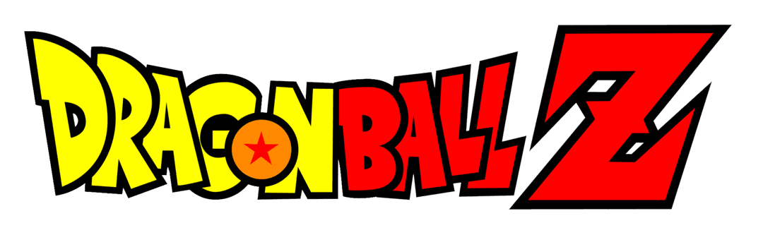 Dragon Ball Z Logo features Goku and Gohan in fighting stances with vibrant yellow gradient typography.