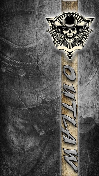 Outlaw, bad, biker, cowboy, motorcycle, skull, western
