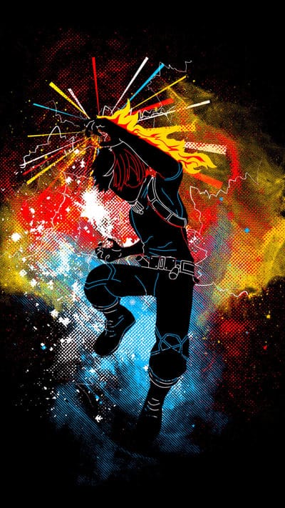 My Hero Academia, Izuku Midoriya, hero, action, abstract, power, colorful, explosion, dynamic, silhouette, character, fan art, iconic, shonen, sparks, energy, bright, vibrant, cool, manga