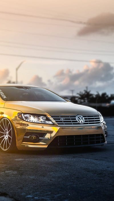 Volkswagen, gold car, mobile wallpaper, android wallpaper, iPhone wallpaper, phone wallpaper