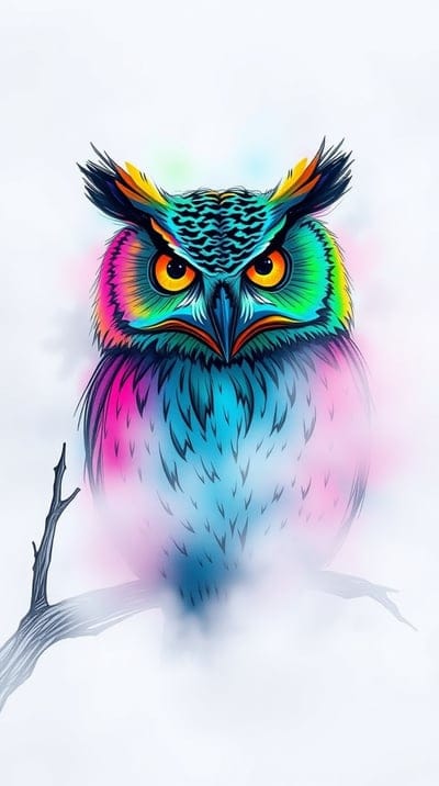 Bird,Sketch,Hand Drawn,Color Sketch,Hd Backgrounds,Hd Wallpapers,4k wallpapers,8k wallpapers,High Quality,Hand Made,Owl,Majestic