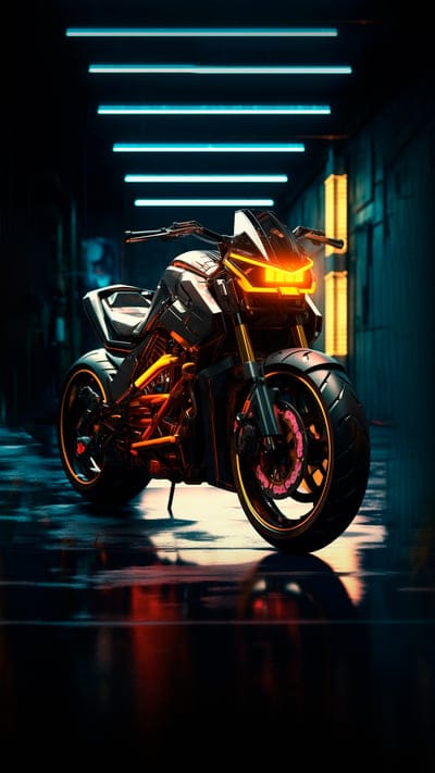 motorcycle,bike,tunnel,neon
