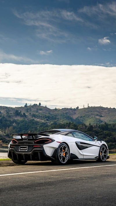 2019 McLaren 600LT, white, car, supercar, sports, america, new, mobile wallpaper, android wallpaper, iPhone wallpaper, phone wallpaper