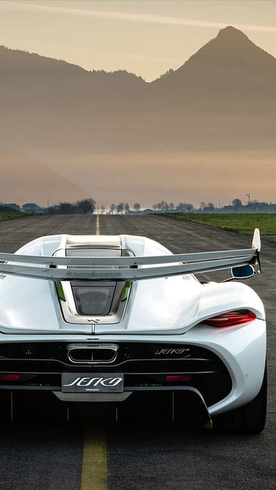 JESKO, car, hypercar, koenigsegg, new, sunset, supercar, white, mobile wallpaper, android wallpaper, iPhone wallpaper, phone wallpaper
