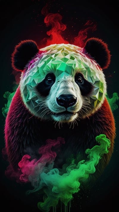 Cute,Panda,Red Smoke