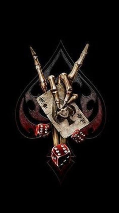 Card, skulls, skeleton