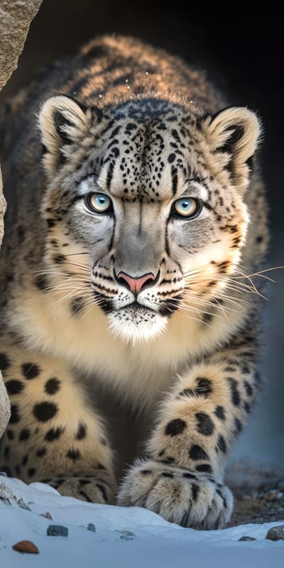 irbis,eyes,predator,animal,bi cat,snow