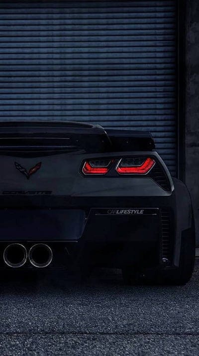 Corvette, back, black, car, mobile wallpaper, android wallpaper, iPhone wallpaper, phone wallpaper
